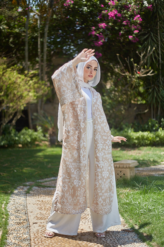 Long Patterned Kimono - BERIONY