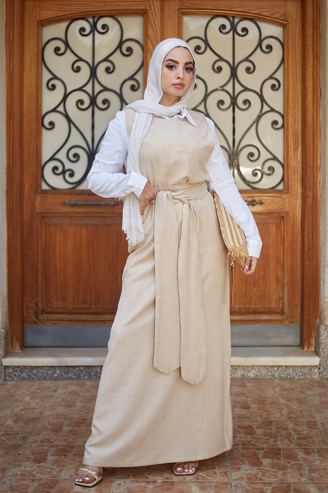 Sleeveless Belted Dress ( Basic ) - BERIONY
