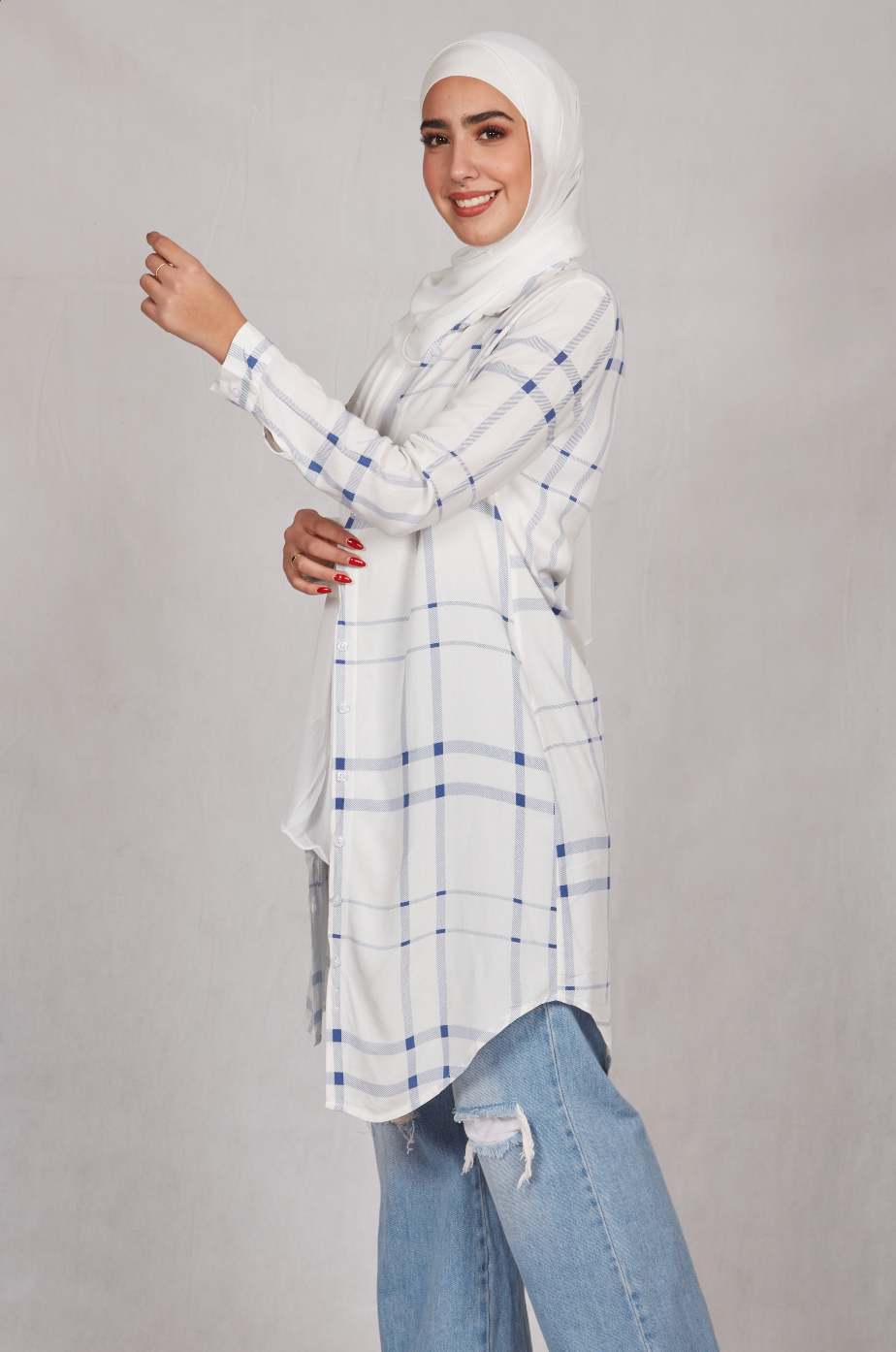 Small Checked Long Shirt - BERIONY