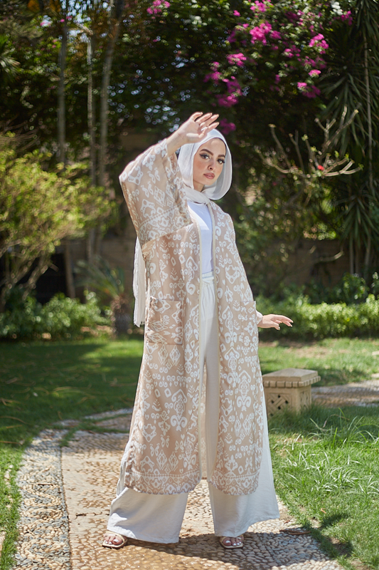Long Patterned Kimono - BERIONY