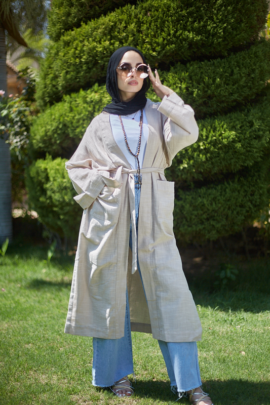 Long Linen Cardigan - BERIONY