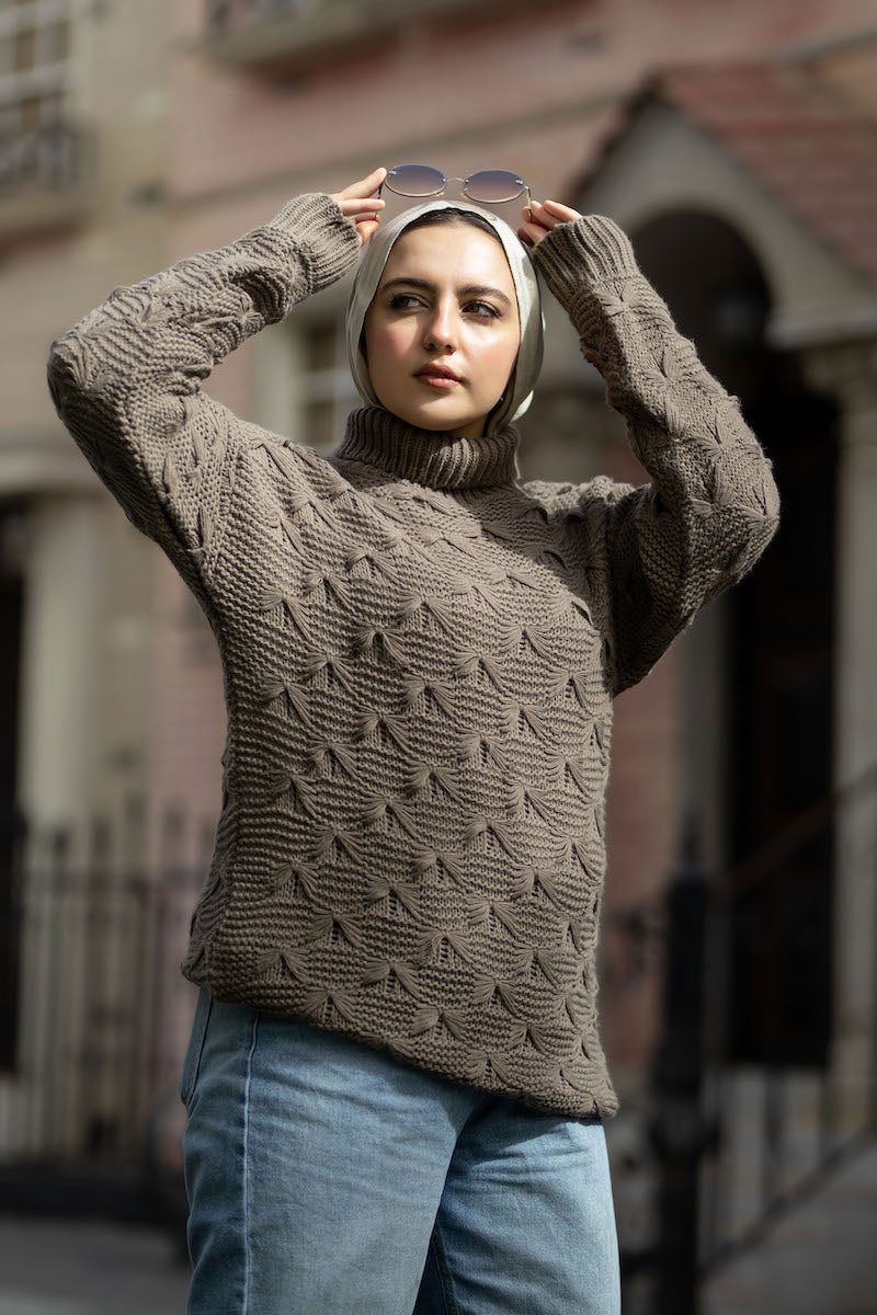 Turtleneck Knitted Sweater - BERIONY