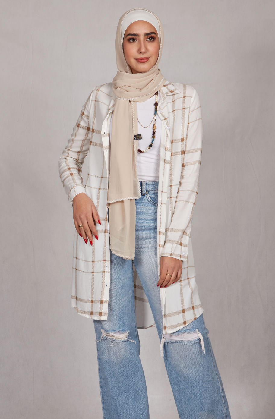 Small Checked Long Shirt - BERIONY