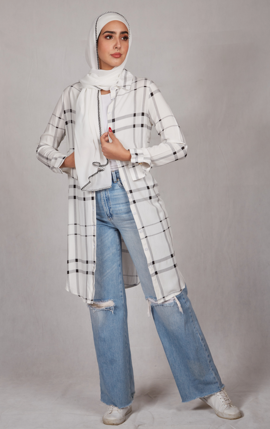 Small Checked Long Shirt - BERIONY